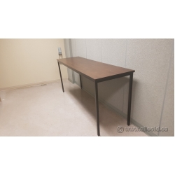 Metal Frame Wood Surface Work Table Lunch Room Table 72" x 16"